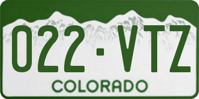 CO license plate 022VTZ