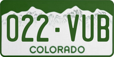CO license plate 022VUB