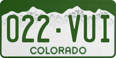 CO license plate 022VUI