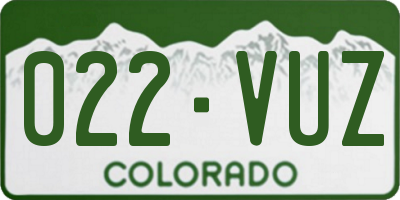 CO license plate 022VUZ
