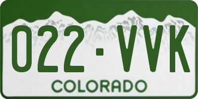 CO license plate 022VVK