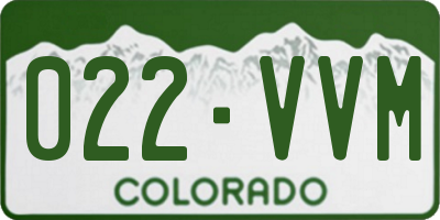 CO license plate 022VVM
