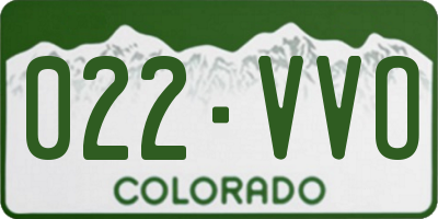 CO license plate 022VVO