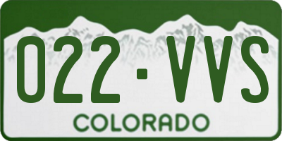CO license plate 022VVS