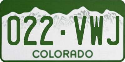 CO license plate 022VWJ