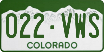 CO license plate 022VWS