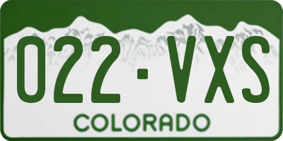CO license plate 022VXS