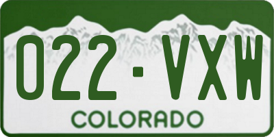 CO license plate 022VXW
