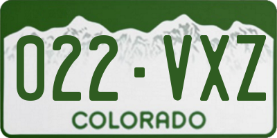 CO license plate 022VXZ