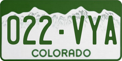 CO license plate 022VYA