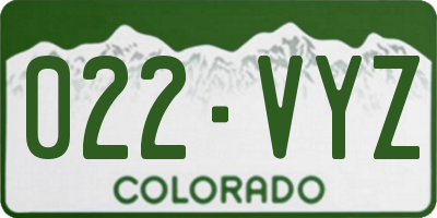 CO license plate 022VYZ