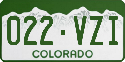 CO license plate 022VZI