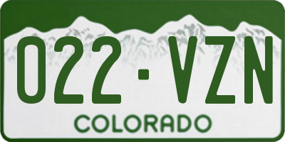 CO license plate 022VZN