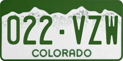 CO license plate 022VZW