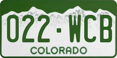 CO license plate 022WCB