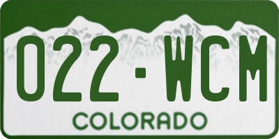 CO license plate 022WCM