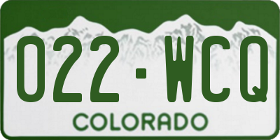 CO license plate 022WCQ