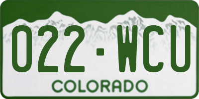 CO license plate 022WCU