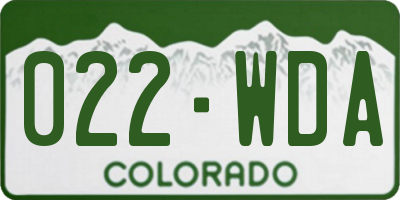 CO license plate 022WDA