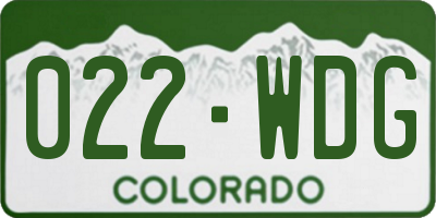 CO license plate 022WDG