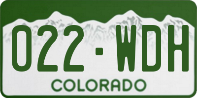 CO license plate 022WDH