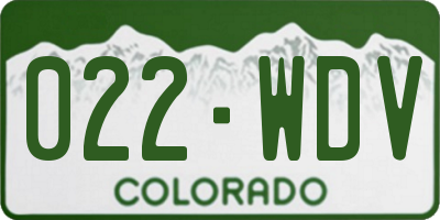 CO license plate 022WDV