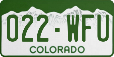 CO license plate 022WFU