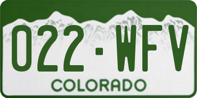 CO license plate 022WFV