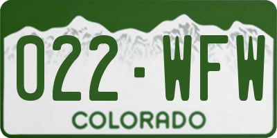 CO license plate 022WFW