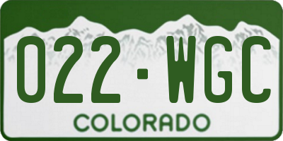 CO license plate 022WGC