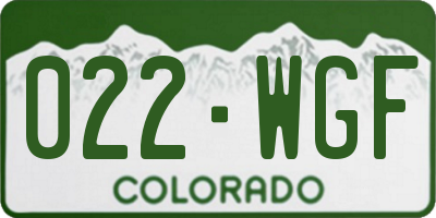 CO license plate 022WGF