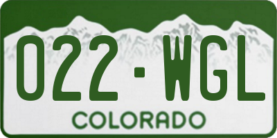 CO license plate 022WGL