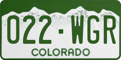 CO license plate 022WGR