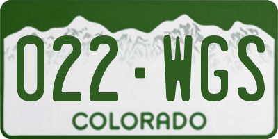 CO license plate 022WGS