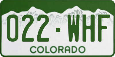 CO license plate 022WHF