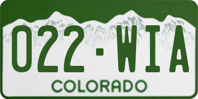 CO license plate 022WIA
