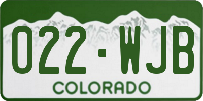 CO license plate 022WJB
