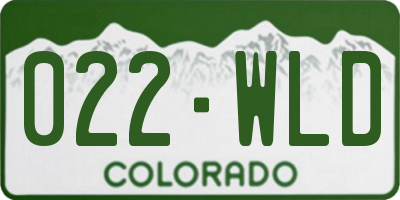 CO license plate 022WLD