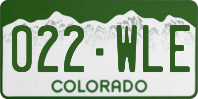 CO license plate 022WLE