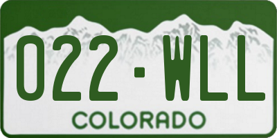 CO license plate 022WLL