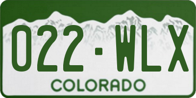 CO license plate 022WLX
