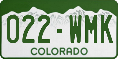 CO license plate 022WMK