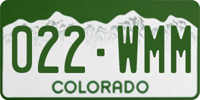 CO license plate 022WMM