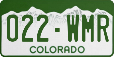 CO license plate 022WMR