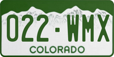 CO license plate 022WMX