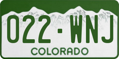 CO license plate 022WNJ