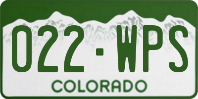CO license plate 022WPS
