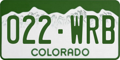 CO license plate 022WRB