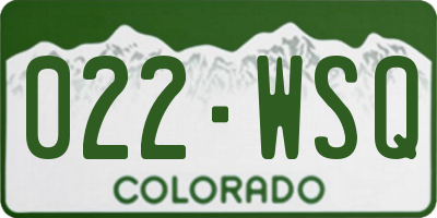 CO license plate 022WSQ