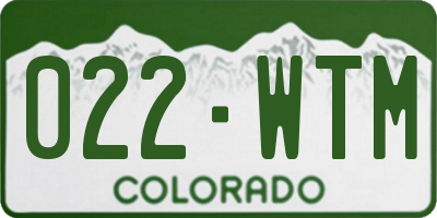 CO license plate 022WTM